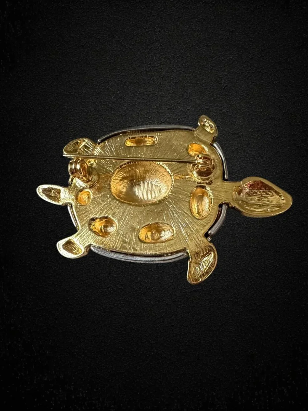 Vintage Y2K Liz Claiborne Sea Turtle Brooch Gold Silver Coastal Pin Boxed